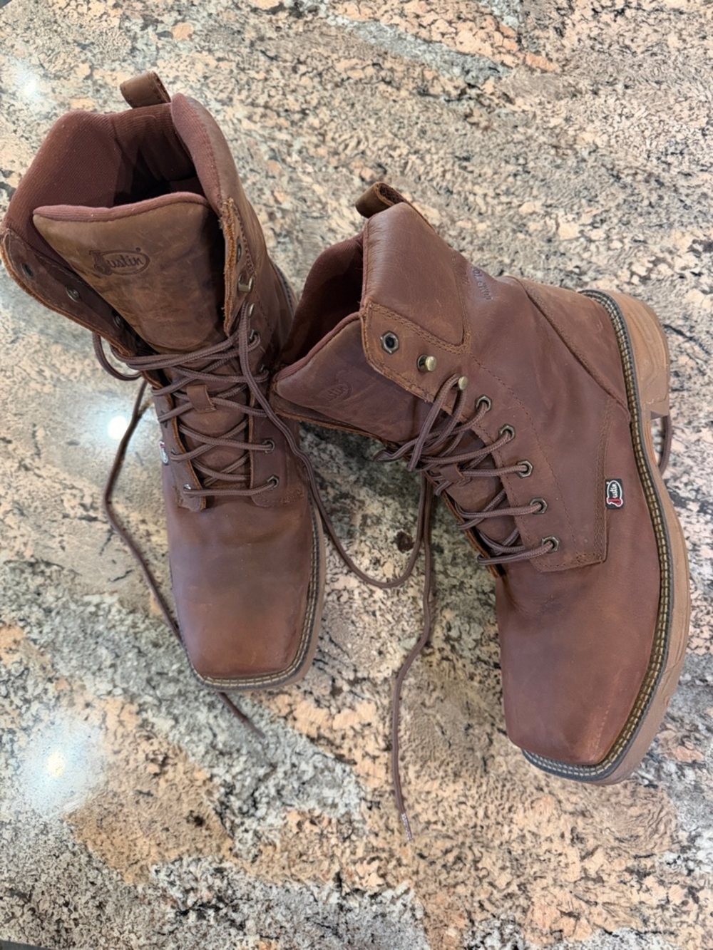 Justin Boots Men's Brown Lace-Up Work Boots